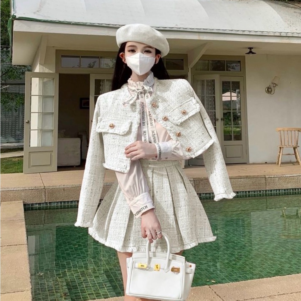 YesStyle White Tweed Jacket
